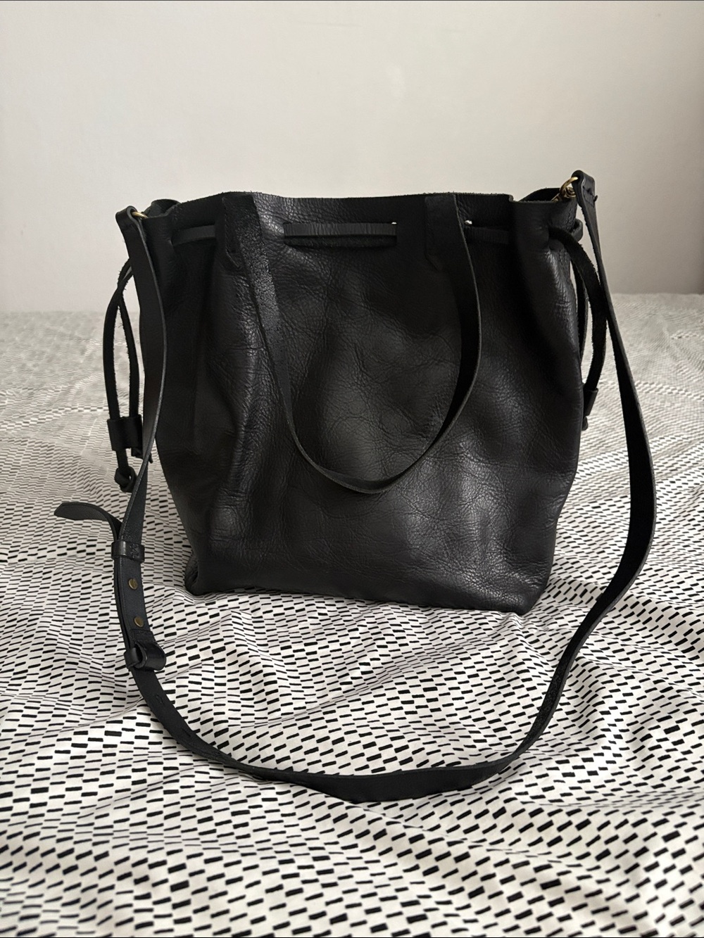 MADEWELL leather drawstring bucket bag